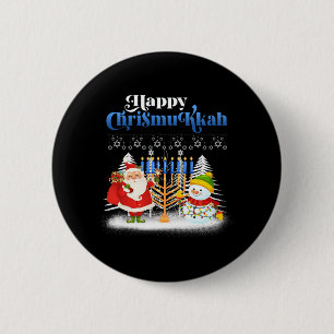 Bóton Redondo 5.08cm Feliz Chrismukkah Engraçado Chrismukkah Hanukkah