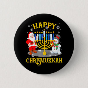 Bóton Redondo 5.08cm Feliz Chrismukkah Engraçado Chrismukkah Hanukkah J