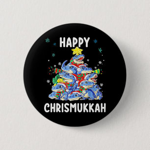 Bóton Redondo 5.08cm Feliz Chrismukkah Engraçado Hanukkah Natal Judeu