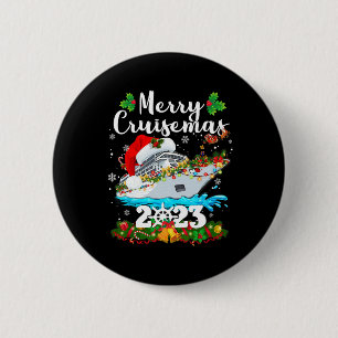 Bóton Redondo 5.08cm Feliz Cruisemas 2023 Papais noeis de Natal Reindee
