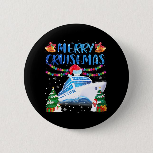 Bóton Redondo 5.08cm Feliz Cruisemas Family Cruise Natal 2023 (Frente)