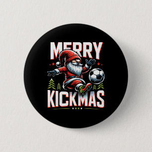 Bóton Redondo 5.08cm Feliz de Gnomo do Futebol Kickmas