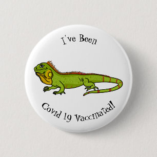 Bóton Redondo 5.08cm Feliz desenho da iguana verde
