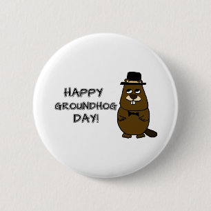 Bóton Redondo 5.08cm Feliz Dia da Marmota!