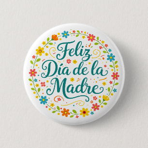 Bóton Redondo 5.08cm Feliz Dia Das Mães Calligraphy   