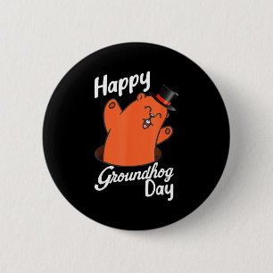 Bóton Redondo 5.08cm Feliz Dia do Groundhog Funny Woodchuck & Dia d