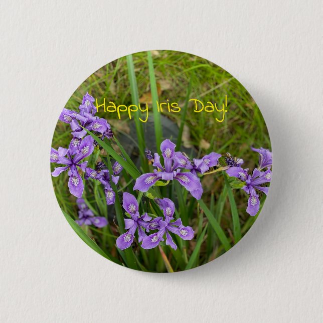 Bóton Redondo 5.08cm Feliz Dia Íris! (Frente)