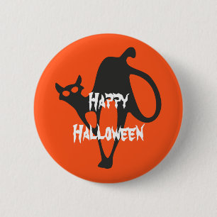 Bóton Redondo 5.08cm Feliz Gato Assustador do Halloween