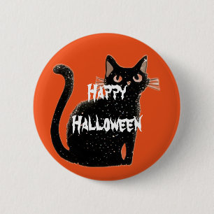 Bóton Redondo 5.08cm Feliz Gato Assustador do Halloween