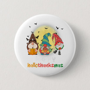 Bóton Redondo 5.08cm Feliz Hallo de Natal de Ação de Graças de Hallowee