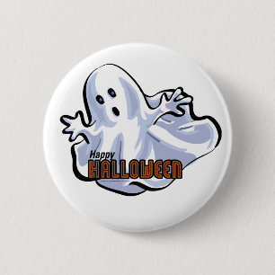 Bóton Redondo 5.08cm Feliz Halloween Ghost
