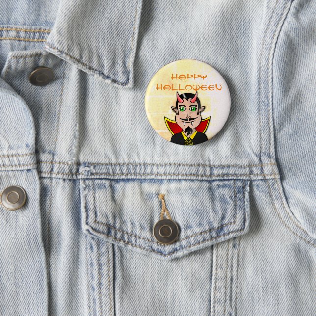 Bóton Redondo 5.08cm Feliz Halloween / Vampiro (In Situ)