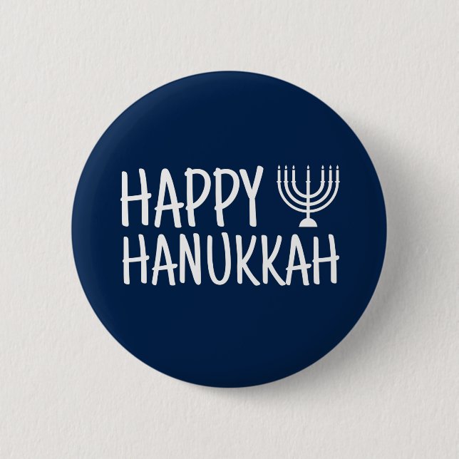 Bóton Redondo 5.08cm Feliz Hanukkah (Frente)