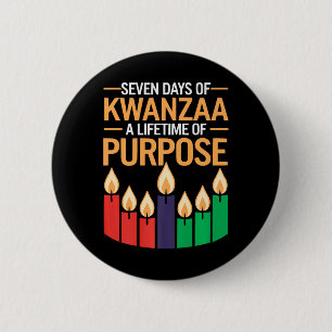 Bóton Redondo 5.08cm Feliz Kwanzaa vela Africa Holiday African American