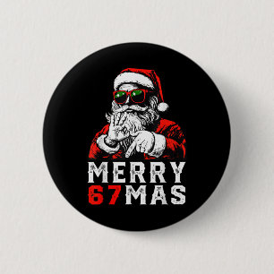 Bóton Redondo 5.08cm Feliz Natal 6 7 Meme Engraçado Papai Noel 67 Mão X