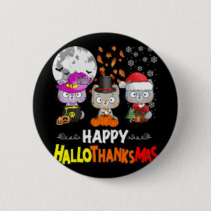 Bóton Redondo 5.08cm Feliz Natal de Ação de Graças de Halloween HalloOb