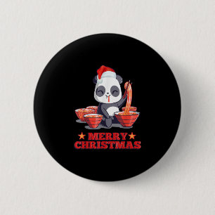 Bóton Redondo 5.08cm Feliz Natal - Fingente Ramen Panda Noodles Japones