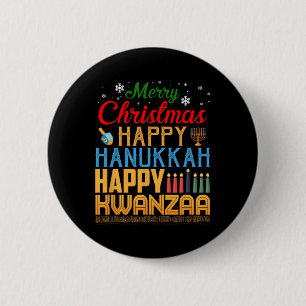 Bóton Redondo 5.08cm Feliz Natal Hanukkah Feliz Kwanzaa 19