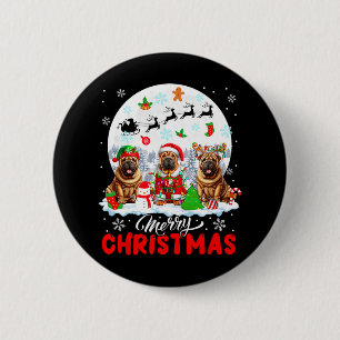 Bóton Redondo 5.08cm Feliz Natal Três Papais noeis Elf Reindeer Shar Pe