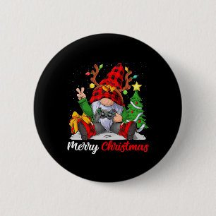 Bóton Redondo 5.08cm Feliz Natal Xmas Gamer Gnomo Jogo B
