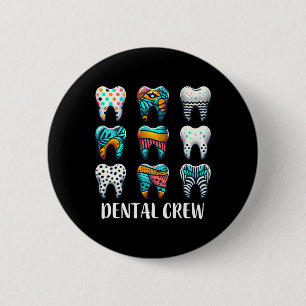 Bóton Redondo 5.08cm Feliz Páscoa Equipe Odontológica Dente Dental Dent