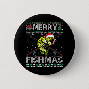 Bóton Redondo 5.08cm Feliz Peixes Natal P Peixes Pescaria Natal Suéter