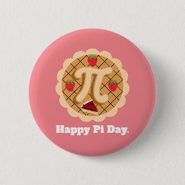 Bóton Redondo 5.08cm Feliz Pi Day Cherry Pie Cute 3.14