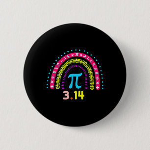Bóton Redondo 5.08cm Feliz Professor de Matemática Pi Day Rainbow 3,14 