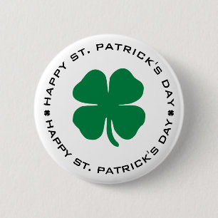 Bóton Redondo 5.08cm Feliz Rua do Dia de Patrick Shamrock Lucky Charm