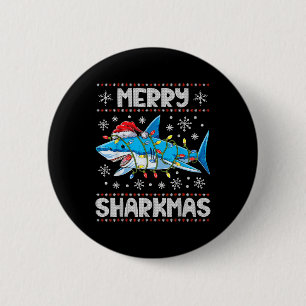 Bóton Redondo 5.08cm Feliz Sharkmas Sharkmas Papais noeis de Natal Feia