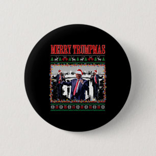 Bóton Redondo 5.08cm Feliz Trumpmas Donald Trump Papais noeis Família X