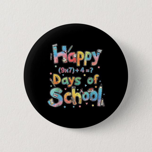 Bóton Redondo 5.08cm Felizes 67 Dias De Aula Equação Matemática Profess (Frente)