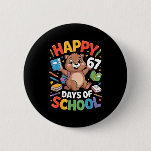 Bóton Redondo 5.08cm Felizes 67 Dias De Escola Dia Do Groundhog Profess