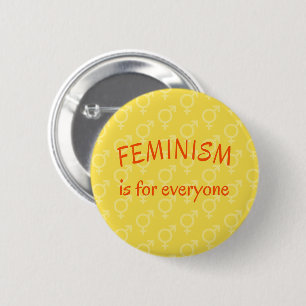 Bóton Redondo 5.08cm Feminismo para todos amarelo brilhante