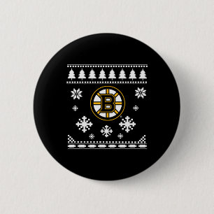 Bóton Redondo 5.08cm Feriado de Sweater de Natal Feio de Boston Bruins