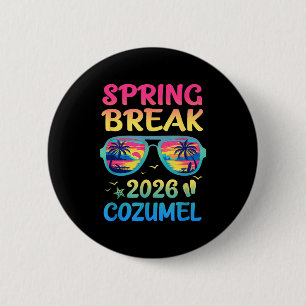 Bóton Redondo 5.08cm Férias de Primavera Cozumel 2026 Viagem de Férias