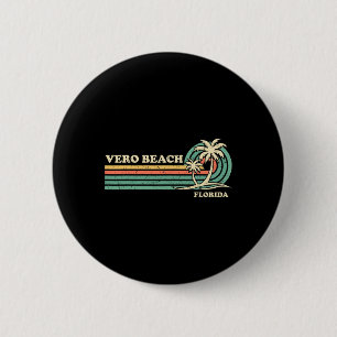 Bóton Redondo 5.08cm Férias de Verão Vintage Retro Flórida Vero Beach M