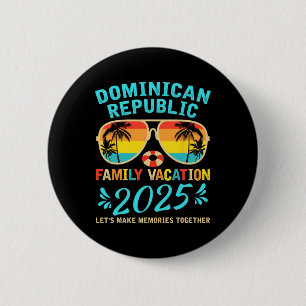 Bóton Redondo 5.08cm Férias na República Dominicana 2025 Lembrança Corr