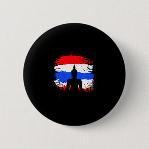 Bóton Redondo 5.08cm Férias retrô buda tailandês bandeira da Tailândia