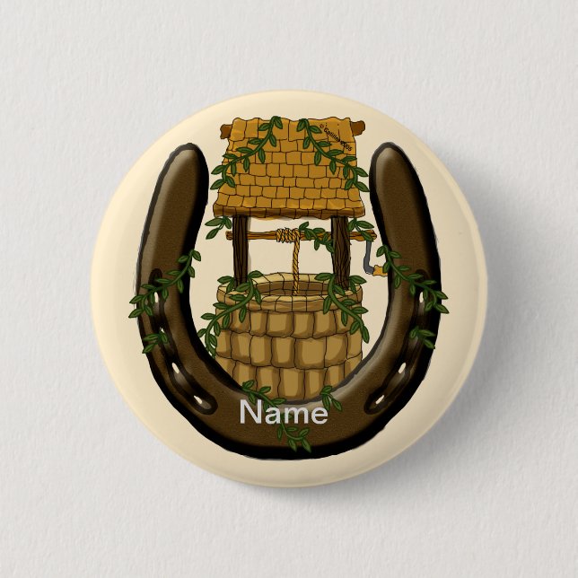 Bóton Redondo 5.08cm Ferradura e desejo (Frente)