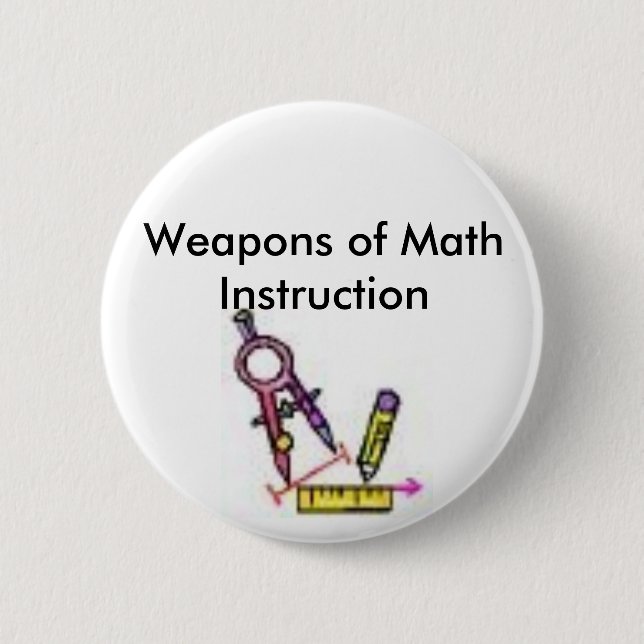 Bóton Redondo 5.08cm ferramentas da matemática, armas da instrução da (Frente)
