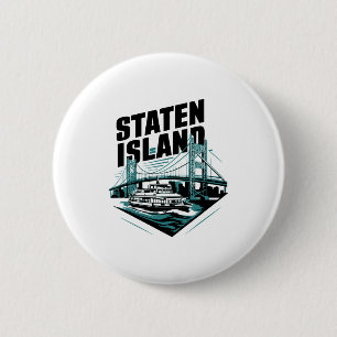Bóton Redondo 5.08cm Ferry Staten Island Nova York _1