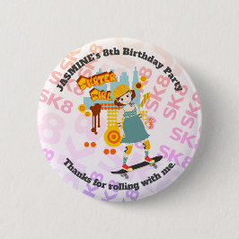 Bóton Redondo 5.08cm Festa de aniversário de diversão do Skater Park