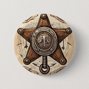 Bóton Redondo 5.08cm Festa de aniversário do Cowboy - Xerife