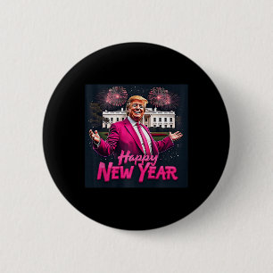 Bóton Redondo 5.08cm Festa de Ano Novo do Funny Trump 2025 Trump Ano No