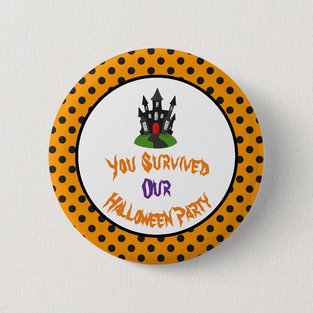 Bóton Redondo 5.08cm Festa de Halloween da Casa Assombrada (Frente)