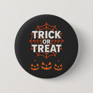 Bóton Redondo 5.08cm Festa de Halloween Minimalista de Doce ou Travessu