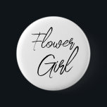 Bóton Redondo 5.08cm Festa de Nascença de Rapariga com Escova Moderna<br><div class="desc">Botão Moderno e elegante do design com script de flores moderno de pincel, Flower Girl Bridal Party, que pode ser personalizado com seu texto. Clique no botão "Personalizar" e use nossa ferramenta design para modificar este modelo. Veja a Design de Arte Gráfica para outros produtos que combinam com este design!...</div>