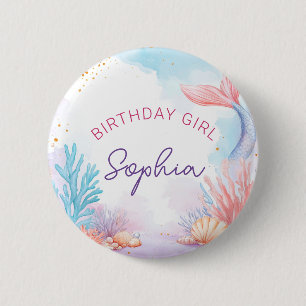 Bóton Redondo 5.08cm Festa Personalizada da Menina de Aniversário Bonit