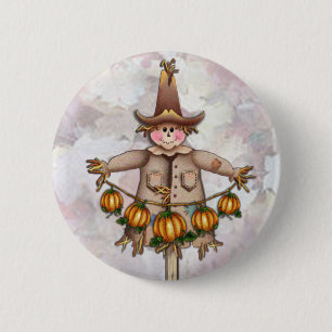 Bóton Redondo 5.08cm FESTÃO do ESPANTALHO & da ABÓBORA por SHARON
